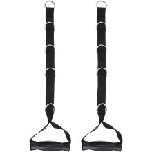 Lot de 2 bandes de résistance noires pour fitness avec 10 poignées en D, sangles de traction robustes