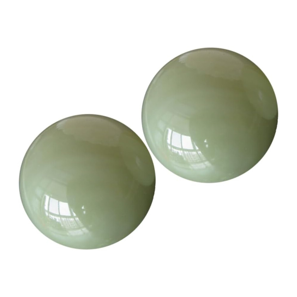 Hkhbjs White 2 Pcs Natural Afghan Jade Hand Massage Balls For Muscle Relaxation And Wrist Exercise