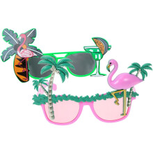 2 buc ochelari de soare Flamingo Tree, recuzită foto distractivă pentru petreceri hawaiene, sărbători de ziua de naștere și evenimente Luau