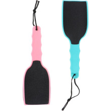 2 stuks ergonomische voetvijlen met handvat voor het verwijderen van eelt en dode huidcellen, ideaal voor een pedicure.