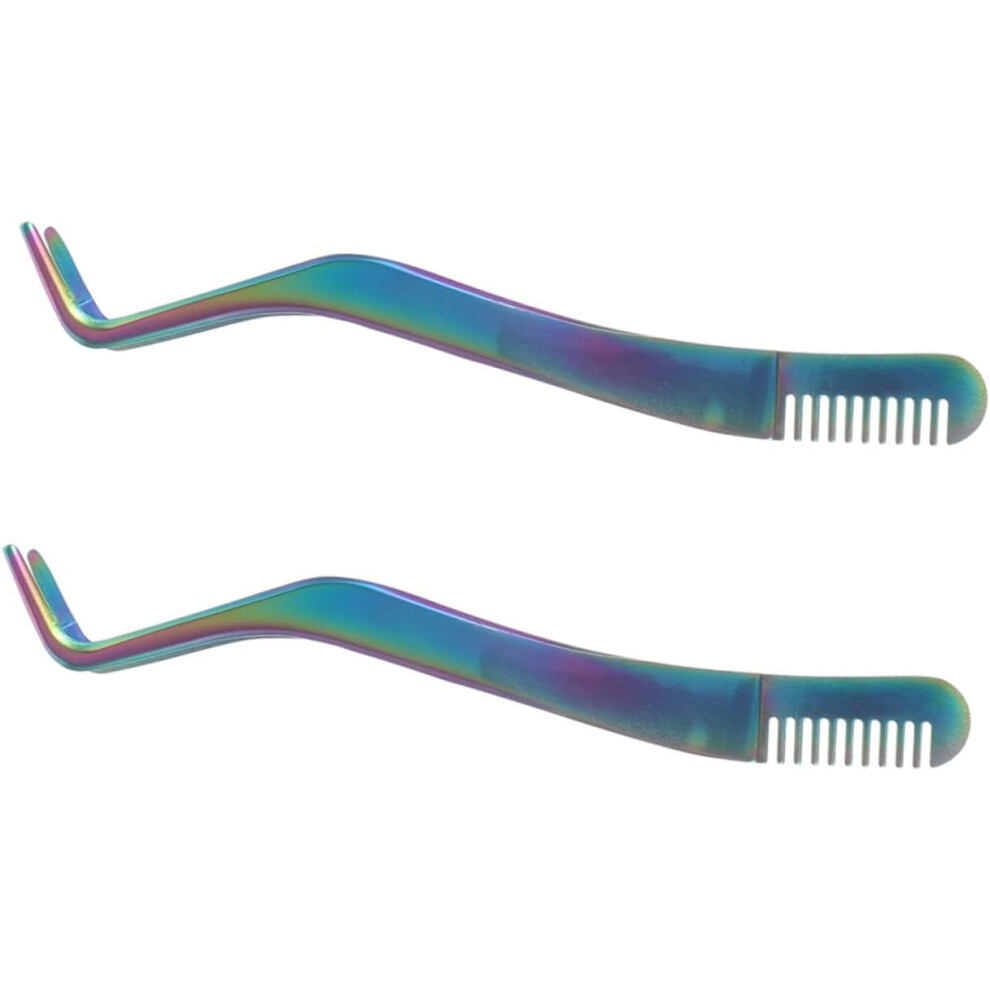 Hkhbjs 2Pcs Eyelash Tweezers Comb Professional Lash Applicator Tool
