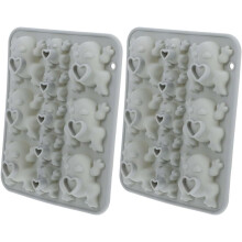 2 Silikon-Frosch-Fondantform mit 11 Mulden und Mehrfachschlitzen, einfaches Herauslösen und Entformen