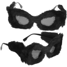 2er-Pack Plüsch-Sonnenbrillen im Katzenaugen-Look, lustige Vintage-Brillen für Damen, Party- und Fotoshootings