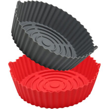 Lot de 2 tapis de cuisson ronds en silicone réutilisables antiadhésifs de haute qualité.