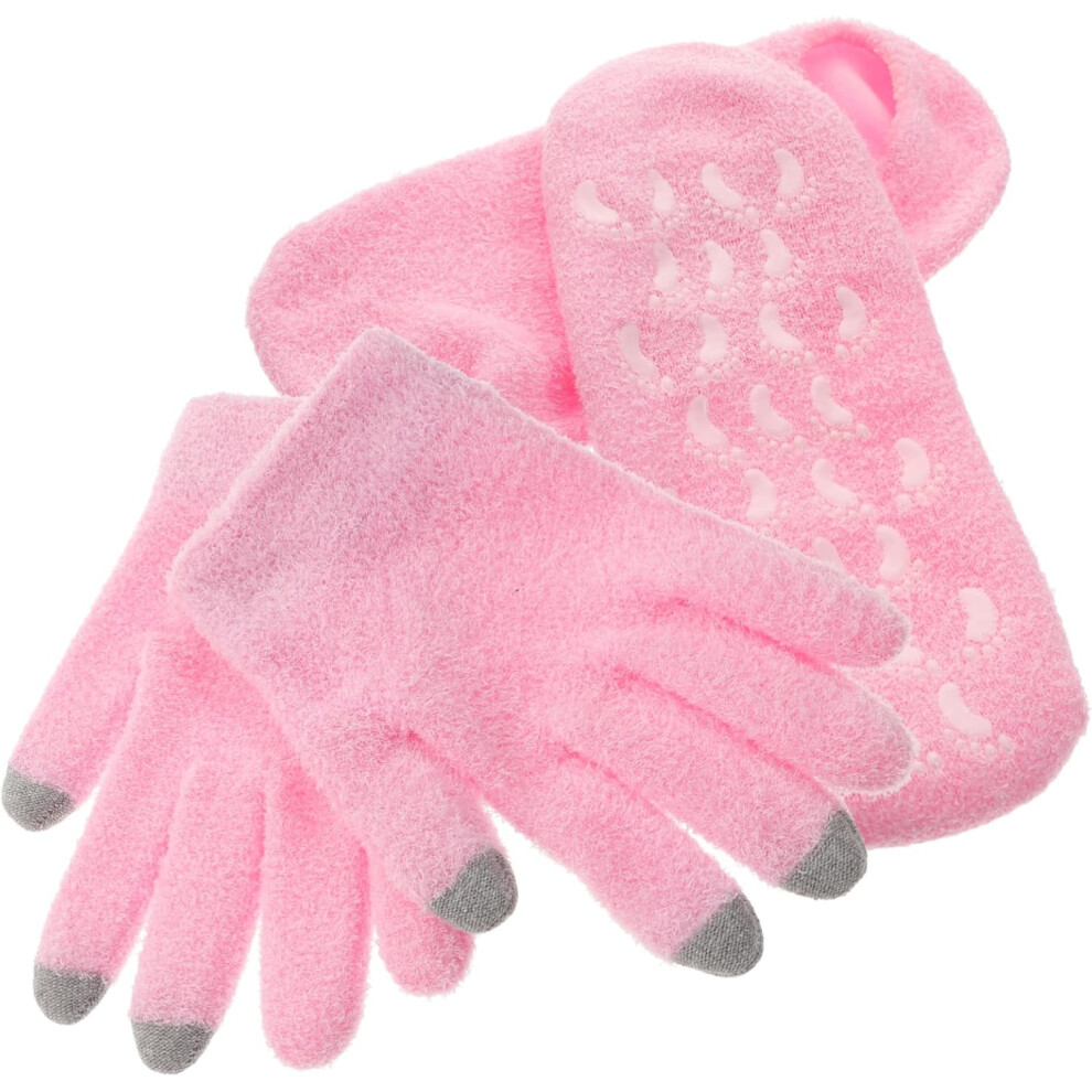 Hkhbjs Pink Moisturizing Gel Gloves And Spa Socks 4Pcs Set Hand And Foot Care