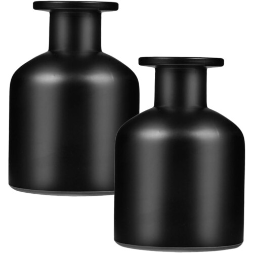 2pcs Elegant Glass Diffuser Bottles Refillable Aromatherapy Perfume Jars