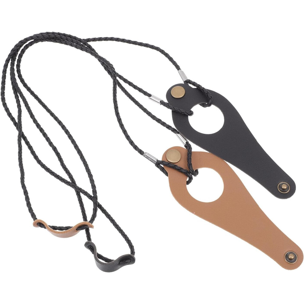 Hkhbjs 2Pcs Eyeglasses Hanging Chain Strap, Retro Style Pu Anti-Skid Glasses Holder For Outdoor Sports, Portable Eyewear Accessory