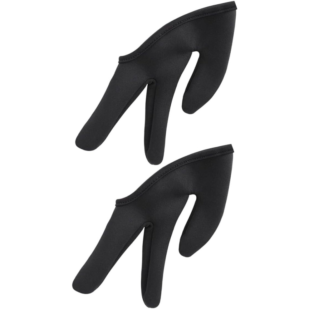Hkhbjs 2Pcs Heat Resistant Gloves For Hair Styling, Three Finger Cotton Gloves For Curling Wand And Straightener