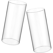 2 Stück zylindrische Kerzenschirme aus hochtransparentem, winddichtem Glas – dekorative Kerzenabdeckung