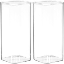 2er-Pack Wasserbecher aus Glas, 400 ml, schlichtes, kreatives Design, mikrowellengeeignet