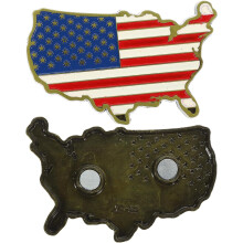 Stück magnetische Kühlschrankaufkleber mit amerikanischer USA-Flagge und glatter Oberfläche aus Metall