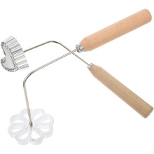 2 Stück Frittierformen für Snacks, robuste Antihaft-Küchenhelfer aus Aluminiumlegierung und Holz