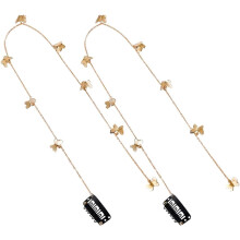 2pcs ouro borboleta cabelo cadeia jóias decorativas de cabelo para tranças longa borboleta acessórios para mulheres clipes elegantes
