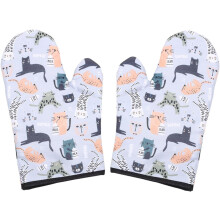 Stück hitzebeständige Mikrowellenhandschuhe aus dicker Baumwolle mit Tiermotiven – ideal zum Kochen und Backen.