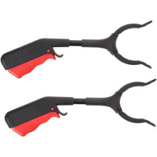 2 Stück tragbare Müllgreifer mit 28 cm langem Griff, robustes Werkzeug zum Greifen von Abfall.