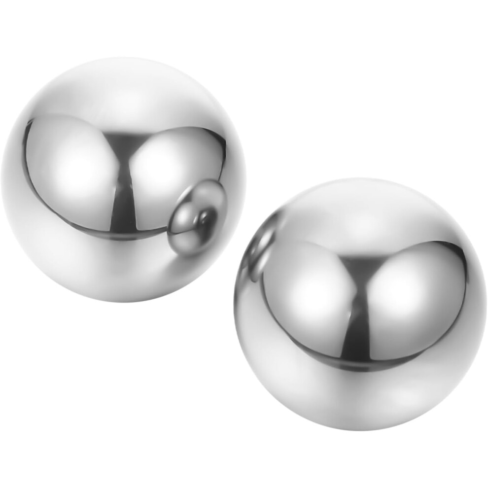 Hkhbjs Stainless Steel Hand Massage Balls 2Pcs Solid Metal Hand Exercise Training Balls In Massage And Rehabilitation
