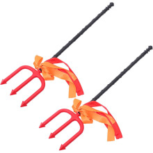 2 Stück Halloween-Dreizack-Requisite, Mistgabel aus Kunststoff für Dämonenkostüm-Accessoires