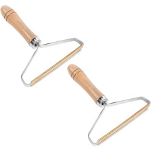 Roupas Raseador Pele Remover 2pcs com alça de madeira Dupla roupa Fuzz Trimmer