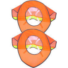 2 Stück Sonnenschutzblenden für Bauhelme mit orangefarbenen, reflektierenden Netzstreifen und Nackenschutzblenden mit breiter Krempe