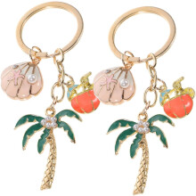 2er-Pack Schlüsselanhänger im tropischen Strand-Stil mit Kokosnussbaum-Anhänger aus Hawaii
