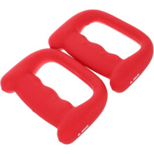 2 stuks rode handgewichten/haltergewichten van 0,5 kg per stuk, ergonomische kunststof fitness halterset