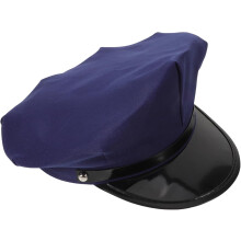 Chapéu de Polícia de Festa Acessório de Traje de Oficial Adulto Chapéu de Berete Octagonal para Jogo de Papel de Halloween Evento Azul