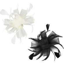 Lot de 2 pinces à cheveux fascinatrices vintage à fleurs pour femmes, confortables, ornées de plumes et de résille.