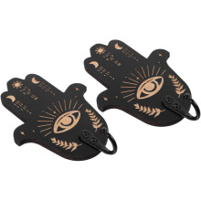 2 Stück Kleiderhaken aus Holz in Form der Hamsa-Hand (Böser Blick) für Handtücher und Kleidung