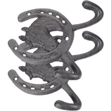 2 Stück Pferdehaken aus Gusseisen, Wandhaken im Vintage-Stil, rustikal, dekorativ, zum Aufhängen in Haus und Badezimmer