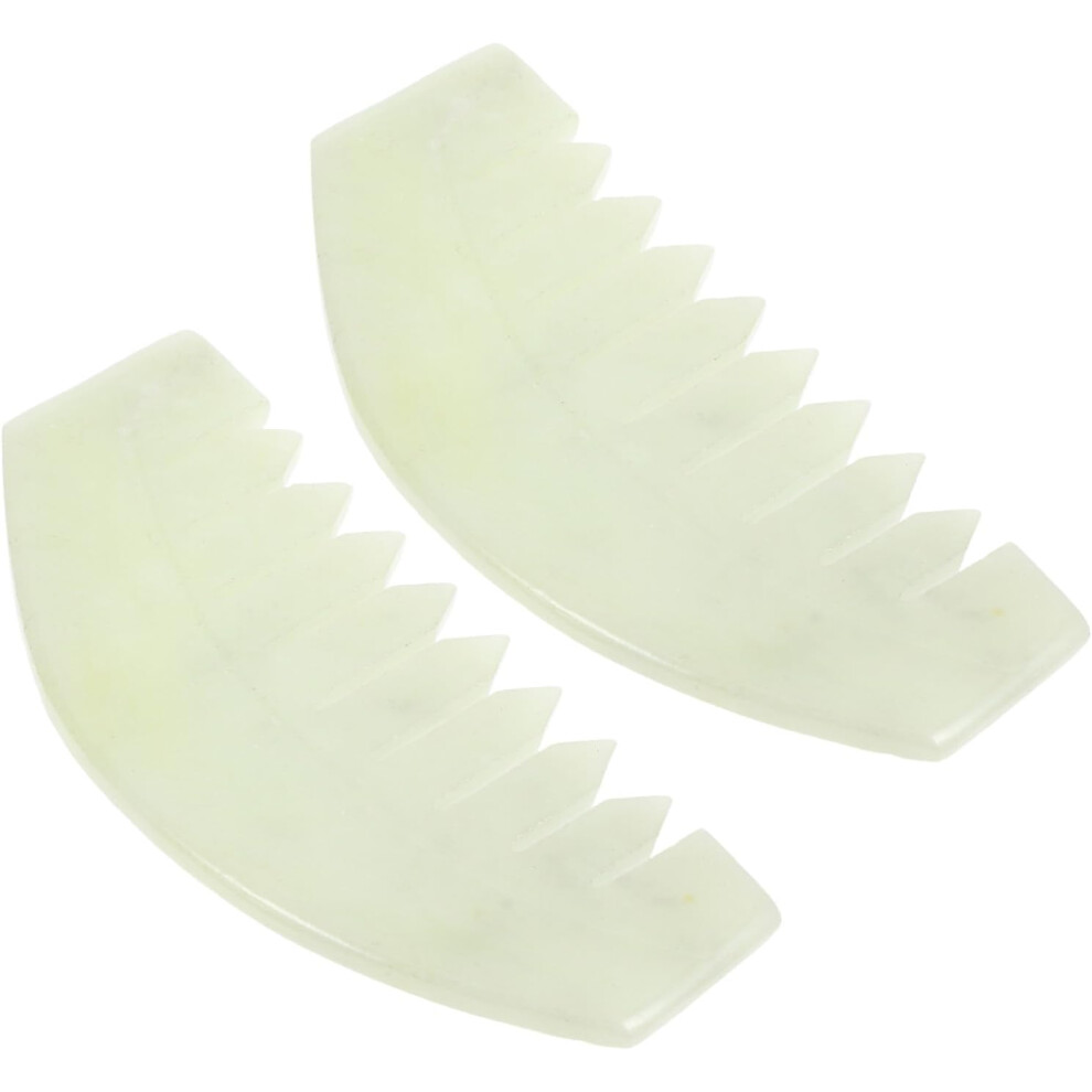 Hkhbjs 2Pcs Jade Massage Comb Scalp Massager Guasha Scraping Handheld Tool For Hair Care