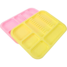 2Pcs Dentist Instrument Tray Plastic Oral Treatment Tray Divided Portable for Instruments