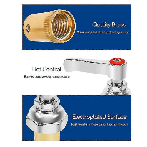 Handle Stem Assembly Fits For Brass Faucets Replace,blue-cold And Red-hot Side Spindle Assembly Valve Replacement Part 1