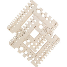 2 herramientas de medición de madera para tejer con escalas métricas e imperiales, mini reglas de costura.