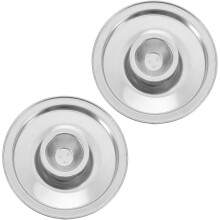 2 stuks roestvrijstalen deksels voor oliepotten met een elegante textuur en een glad oppervlak.