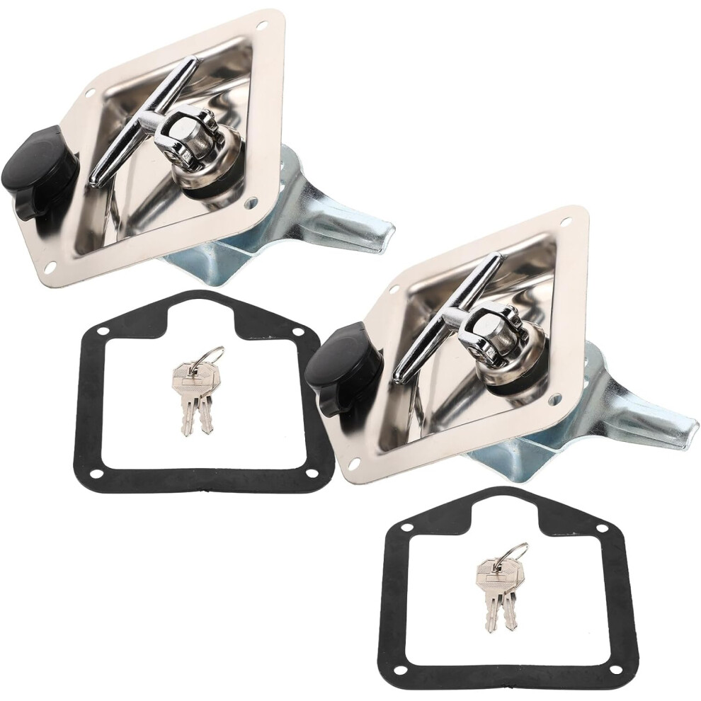 2Pcs Stainless Steel Truck Lock T-Handle Latch Keyed 5455468328725
