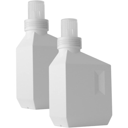 2pcs Pe Flat Square Laundry Bottles Large Capacity Soap Dispensers Refillable Sub Containers