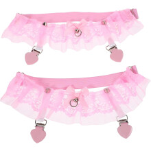 Stück florale Spitzen-Beinringe, rutschfeste Strumpfhalter, elastische Beinbänder für Brautstrumpfbänder, Damenaccessoires, Rosa
