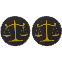 2 broches de abogado con diseño de balanza de la justicia, de metal, estilo vintage, para solapa de traje.