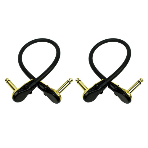 2 cavi patch per chitarra elettrica con anima in rame e connettori dorati