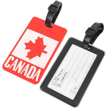 2pcs bagagem pendurada etiqueta mala etiqueta verificada bandeira do Canadá mala embarque etiqueta bagagem de viagem