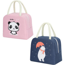 2 isolierte Lunchtaschen/Picknicktaschen mit großem Fassungsvermögen, aus dickem Oxford-Gewebe und Aluminiumfolie, halten Speisen kühl