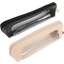 2er-Pack transparente Make-up-Pinsel-Etuis, tragbare Reise-Kosmetik-Organizer-Etuis, PU-Kulturbeutel