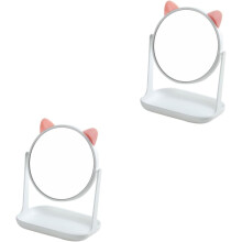 2er-Set drehbare Tisch-Schminkspiegel für Damen, tragbar und ideal für Schminktisch und Ankleidezimmer.