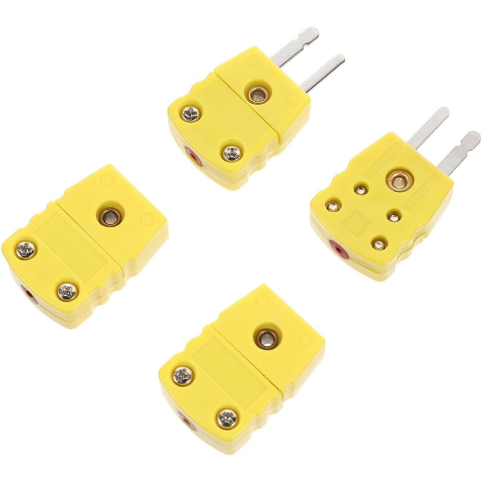 4Pcs Thermocouple Connector K Type Plug Adapter Male Female For Wire Joiners Yellow Accessories Thermocouple Joint 5455468333583