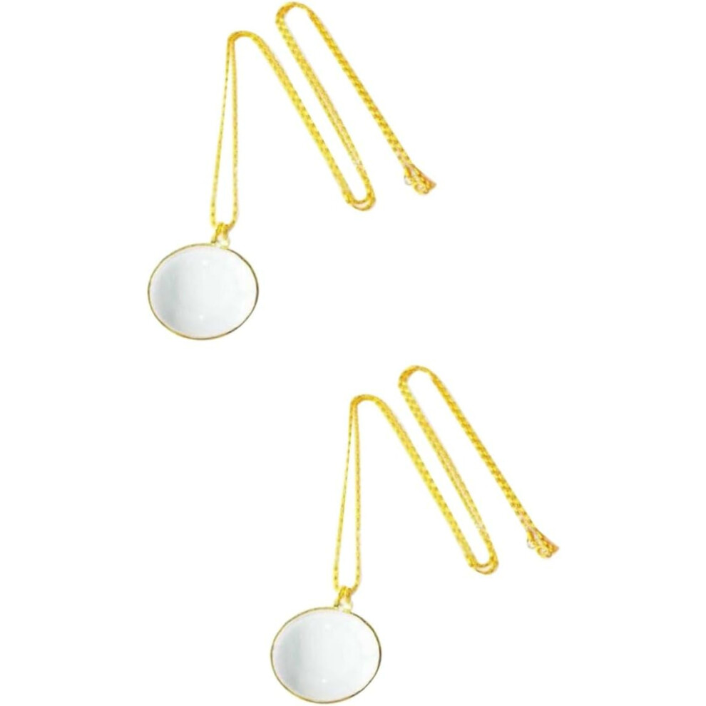 Hkhbjs 2Pcs Magnifier Necklace Reading Magnifying Glass Portable Magnifier Pendant Necklace