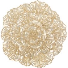 2-teiliges Set goldener PVC-Tischsets, hitzebeständig und rutschfest, für Restaurants