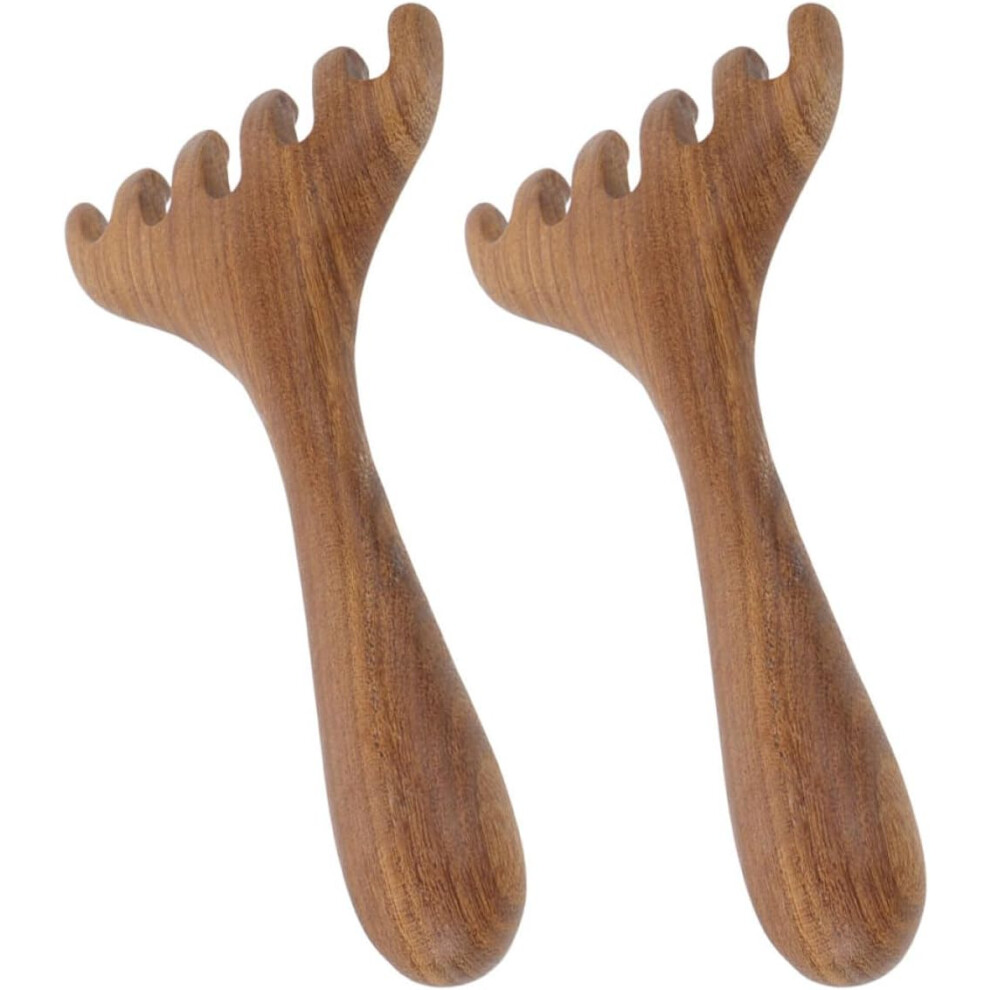 Hkhbjs 2Pcs Wooden Scalp Massager Gua Sha Tool Handheld Facial Massager For Head And Eye Relief