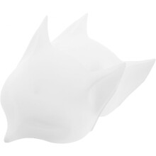 2 Stück unbemalte Fuchsmasken aus Kunststoff für DIY-Bemalung, weiße Cosplay-Tiermasken