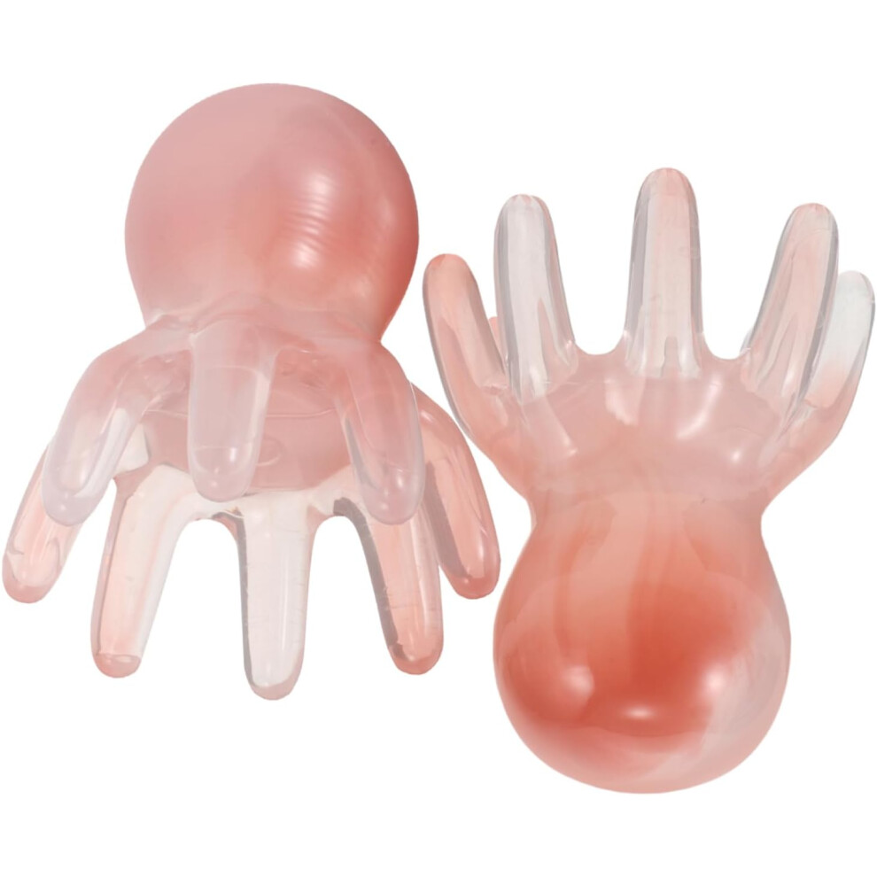Hkhbjs Pink Octopus Claw Head Scalp Massager 2Pcs Manual Hair Scalp Massage Comb Meridian Scraping Tool