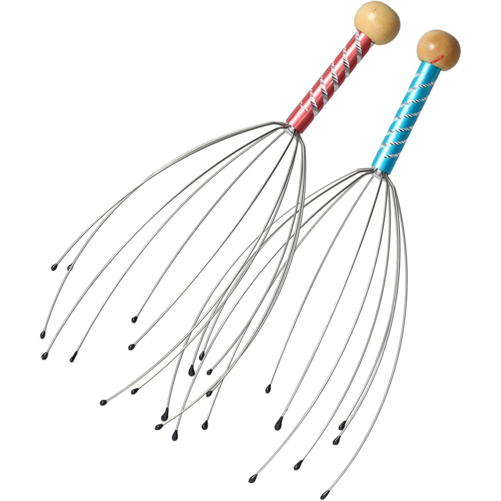 Hkhbjs Stainless Steel Head Massager 2Pcs Set Handheld Octopus Claw Scalp Massage Tool